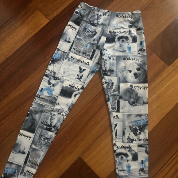 Justice Black & white puppy photo design leggings - Picture 4 of 6